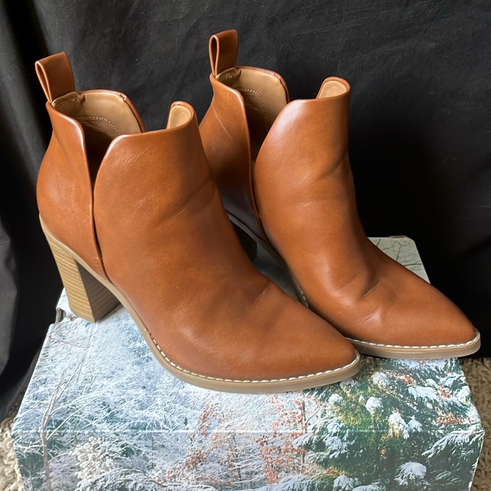 Cognac Ankle Booties